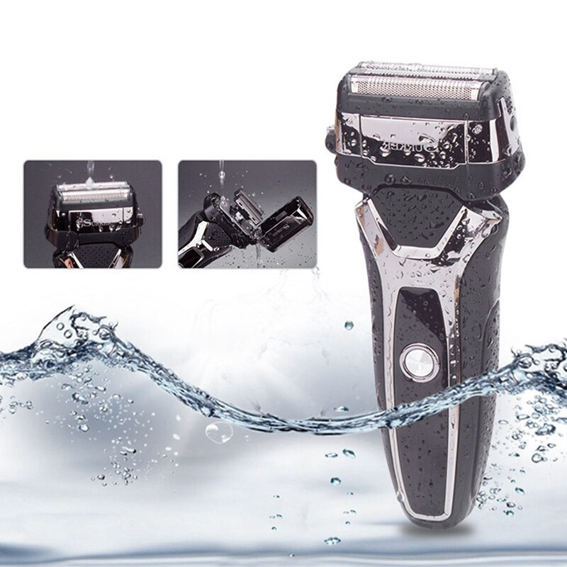 Surker Rscx-9008 Men'S con pantalla Digital Lcd 3D hoja flotante Afeitadora eléctrica Turbocharged recargable maquinilla de afeitar F