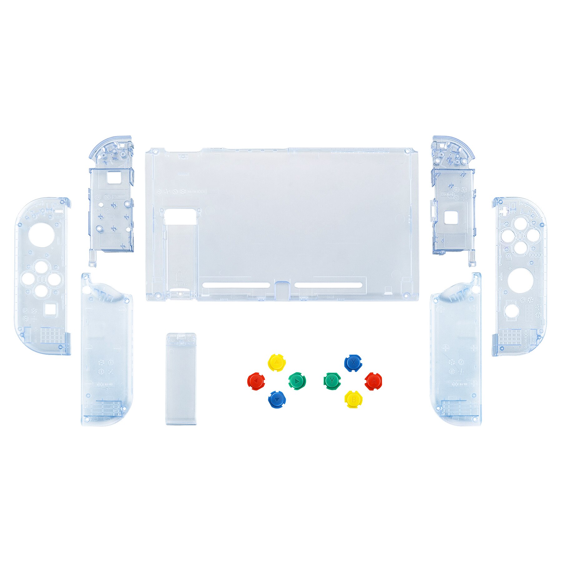 EXtremeRate-carcasa para mando de consola, carcasa de placa trasera azul, con botones para NS Switch y JoyCon