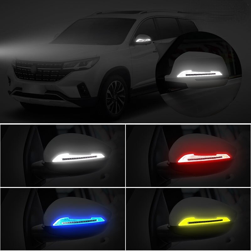Reflektierende Aufkleber, Warnstreifen, Klebeband, spurlos, schützender Autoaufkleber, Warnung auf dem Auto, Rückspiegel, Außen, Autozubehör