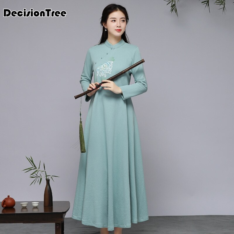 Kiinalainen juhlamekko cheongsam vintage kiinalainen tyyli pitkä iltapuku itämainen nainen qipao vestido