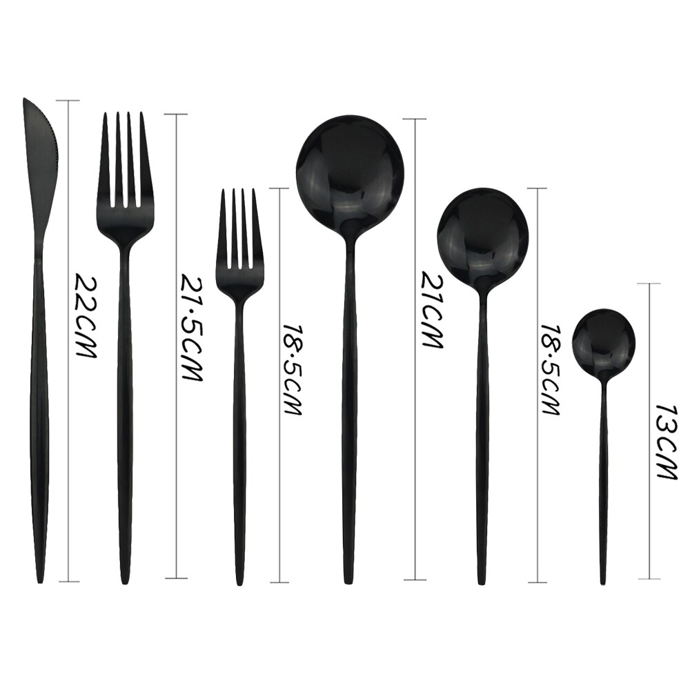 Guld bestick set köksbestick set 18/10 rostfritt stål servis set bestick servis set gaffel sked dessert set