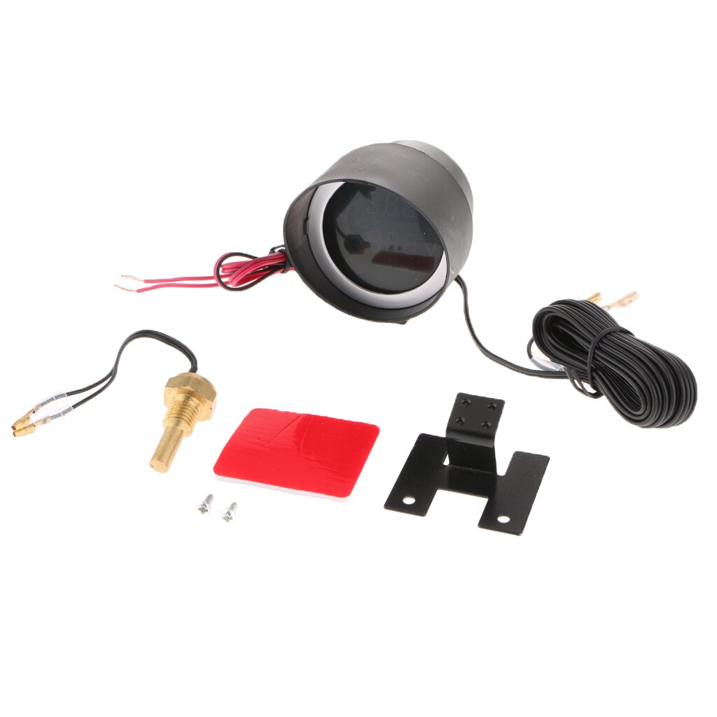 Universele DC12V/24 V Digitale Voltmeter Water Temp Gauge Meter Met Sensor 10/12/14/16 /17/21 Mm Stabiele Prestaties Anti Vibratie: 12mm 