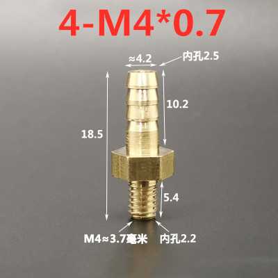 Raccord pour Tube en cuir, Mini pagode, filetage métrique mâle M5 M6 M8, laiton 4 5 6 8mm, raccord pour Tube en cuir: 4mm to M4x0.7
