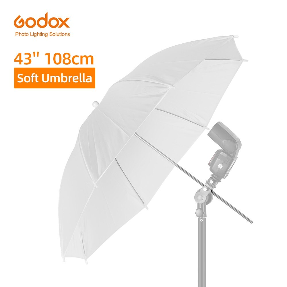 Godox 33 "84Cm 40" 102Cm 43 "108Cm Wit Soft Diffuser Studio Fotografie Doorschijnende Paraplu voor Studio Flash Strobe Verlichting: 1pcs 43 inch 108cm