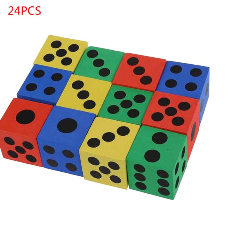 Jeu de dés en mousse-24 paquets de blocs carrés colorés assortis-parfait pour les blocs de construction, les jouets éducatifs, l&#39;enseignement des mathématiques, P