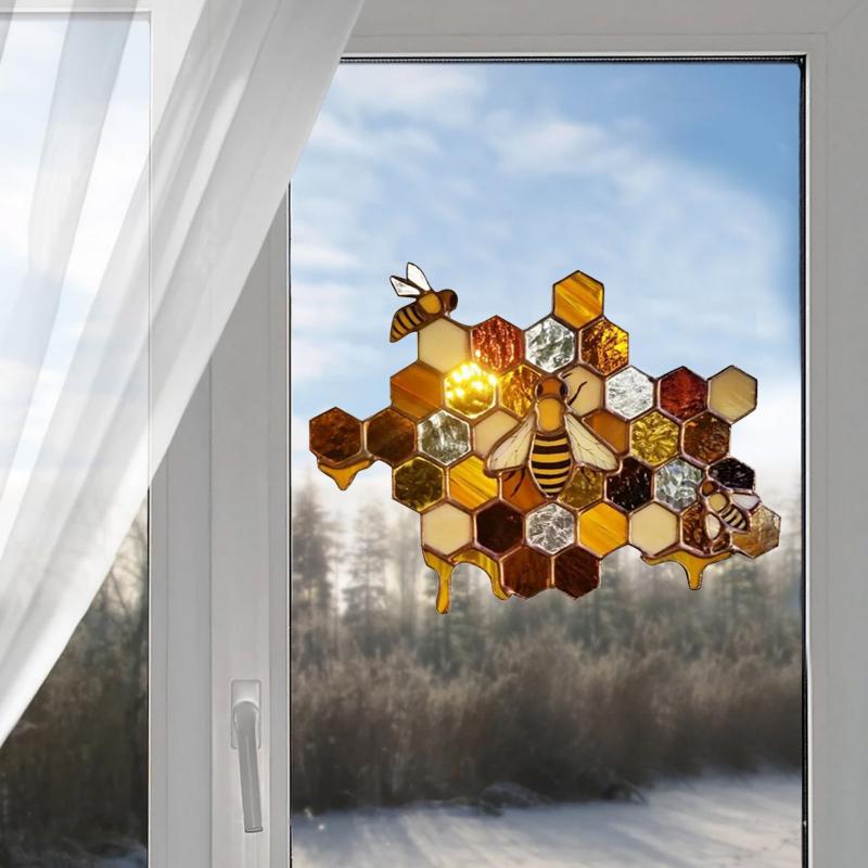 Spring Bee Wall Stickers Banner Garden Banner Bee Party Supplies Beehive Living Room Window Stickers Room Home Decoration: 4