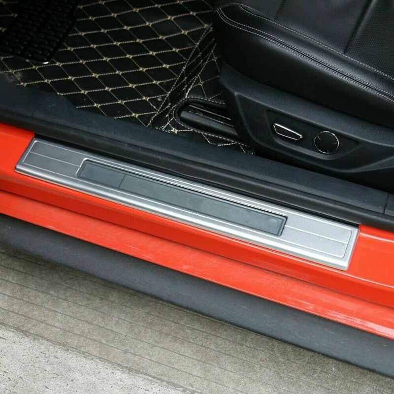 Car Aluminium Alloy Door Sill Protector Scuff Plate Entry Guard for Ford Mustang