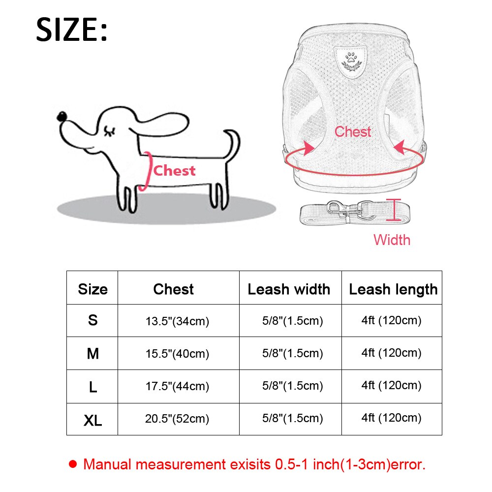 Hond Dier Harnas Voor Chihuahua Pug Kleine Medium Honden Nylon Mesh Puppy Kat Harnassen Vest Reflecterende Wandelen Lead Leash Dierenwinkel