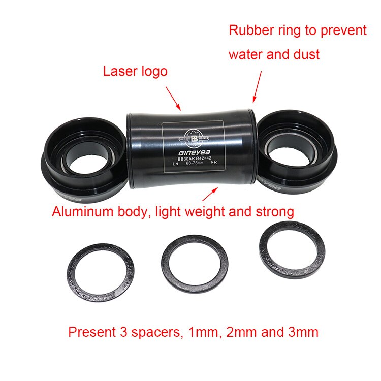 Gineyea Ceramic bearing Bottom bracket bike BB30 PF30 BB86 BB92 B79 BB386 for shimano for sram gxp press fit 24mm 22 19 mm 42 46