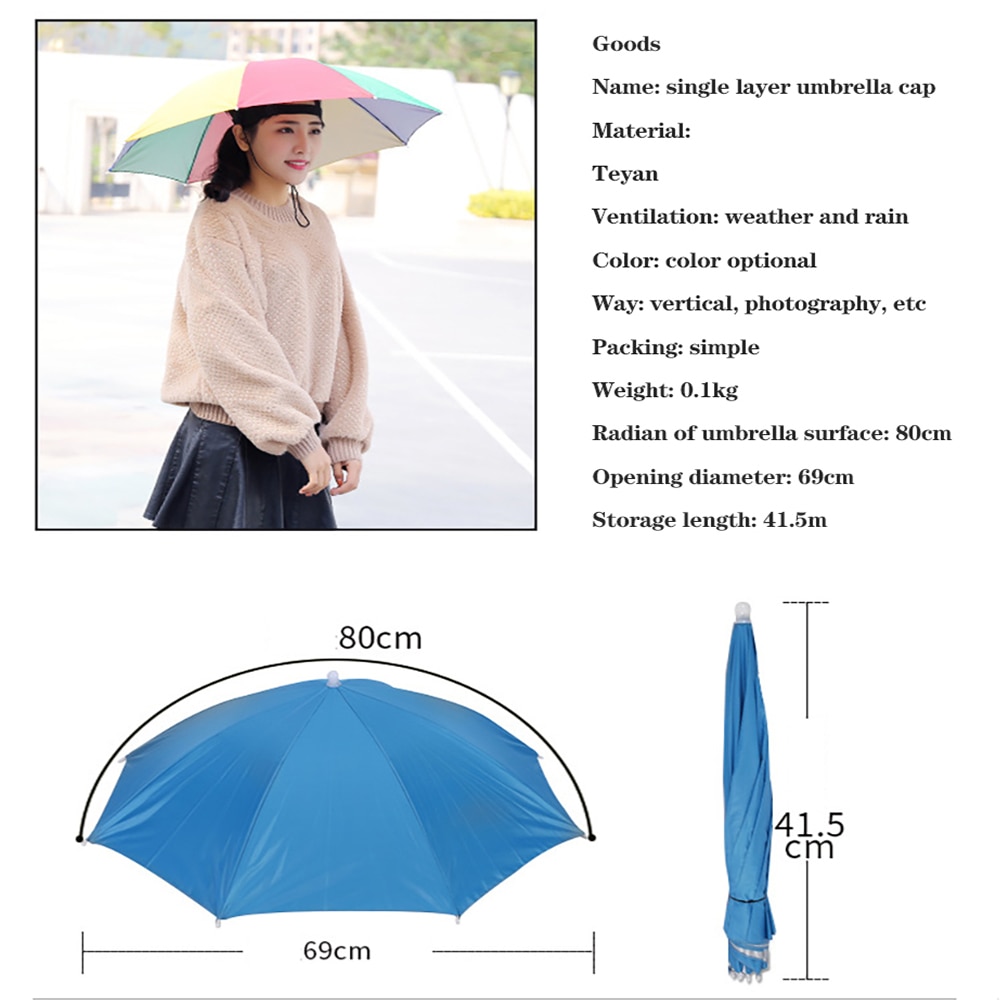 Fishman Paraplu Vis Hoed Grote Paraplu Cap Bamboe Paraplu Cap Hoofd Gemonteerde Zon-Proof Top Vissen Thee Plukken en Landbouw