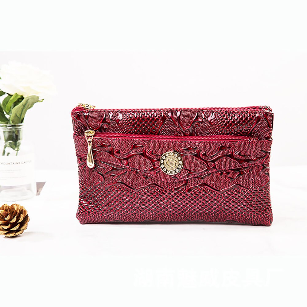 Mini Kleine Taschen Für Frauen PU Leder Geldbörsen Und Handtaschen Alligator aufbringen Umhängetaschen Für Frauen Damen Schulter Tasche: wein rot