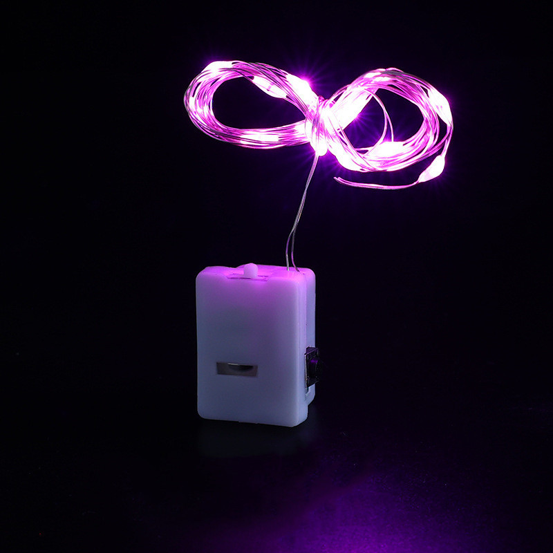 LED-Lichterkette, Knopfbatterie, Lichterkette, Weihnachten, Hochzeit, Neujahr, Schlafzimmer, Wohnzimmer, Garten, Dekoration, Girlande: Rosa / O