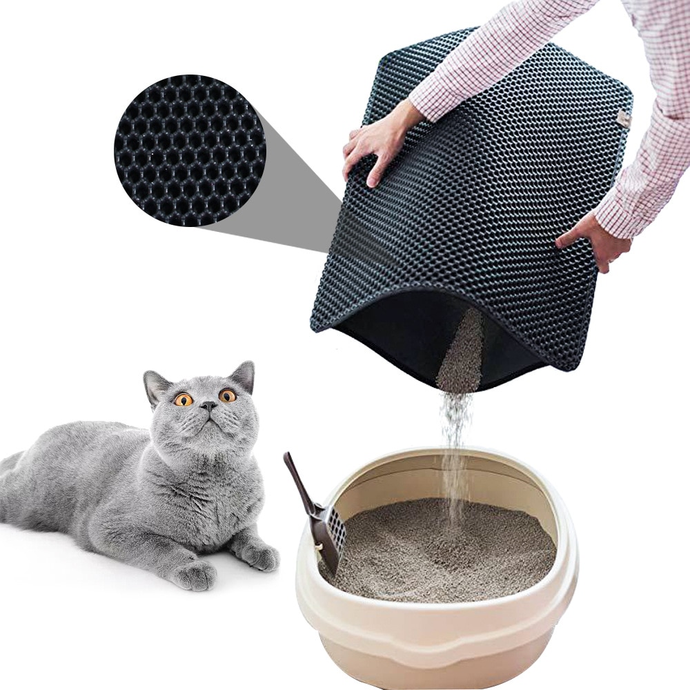Husdjur fallande sandmatta katt vattentät kattsandsdyna hopfällbar trampdyna kattsand husdjur förhindrar utsandning sanduppsamlingsdyna