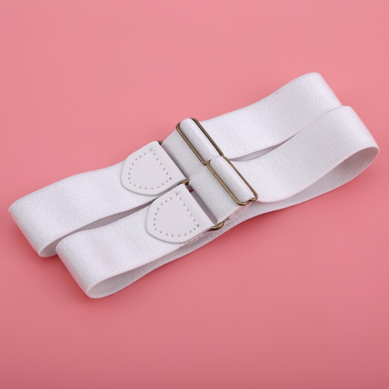 Mens Sleeve Garters Holders Stripe/Plaid Arm Bands Sleeve Shirt Groom Elastic Garter Metal Bracelet For Ladies Non-Slip Strap: White
