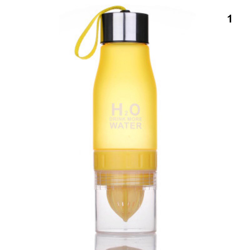 650ml Infuser Water Bottle plastic Fruit infusion Kids Drink Outdoor Sports bottle Juice lemon Portable Kettle Xmas .: Yellow
