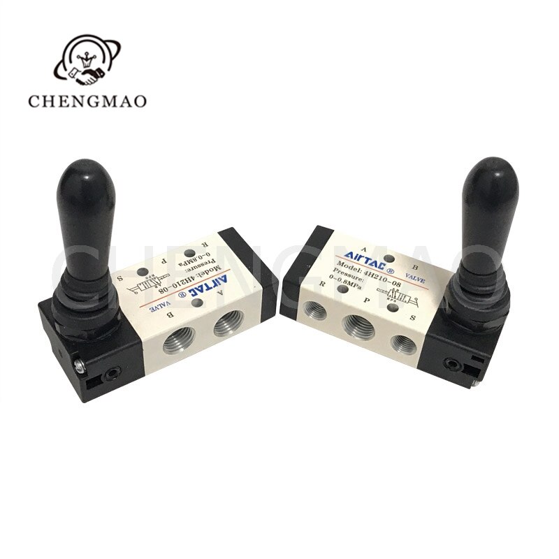 4H210 1/4" 2 Position 5 Port 5/2 AIRTAC Way Hand Lever Operated Control Valve Air Manual Valve Pneumatic
