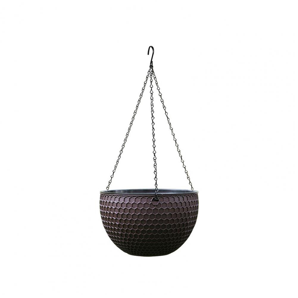 Flower Hanger Waterproof Outdoor Garden Hanging Plant Pot Imitation Honeycomb Portable Hanging Flower Basket for Park: PURPLE