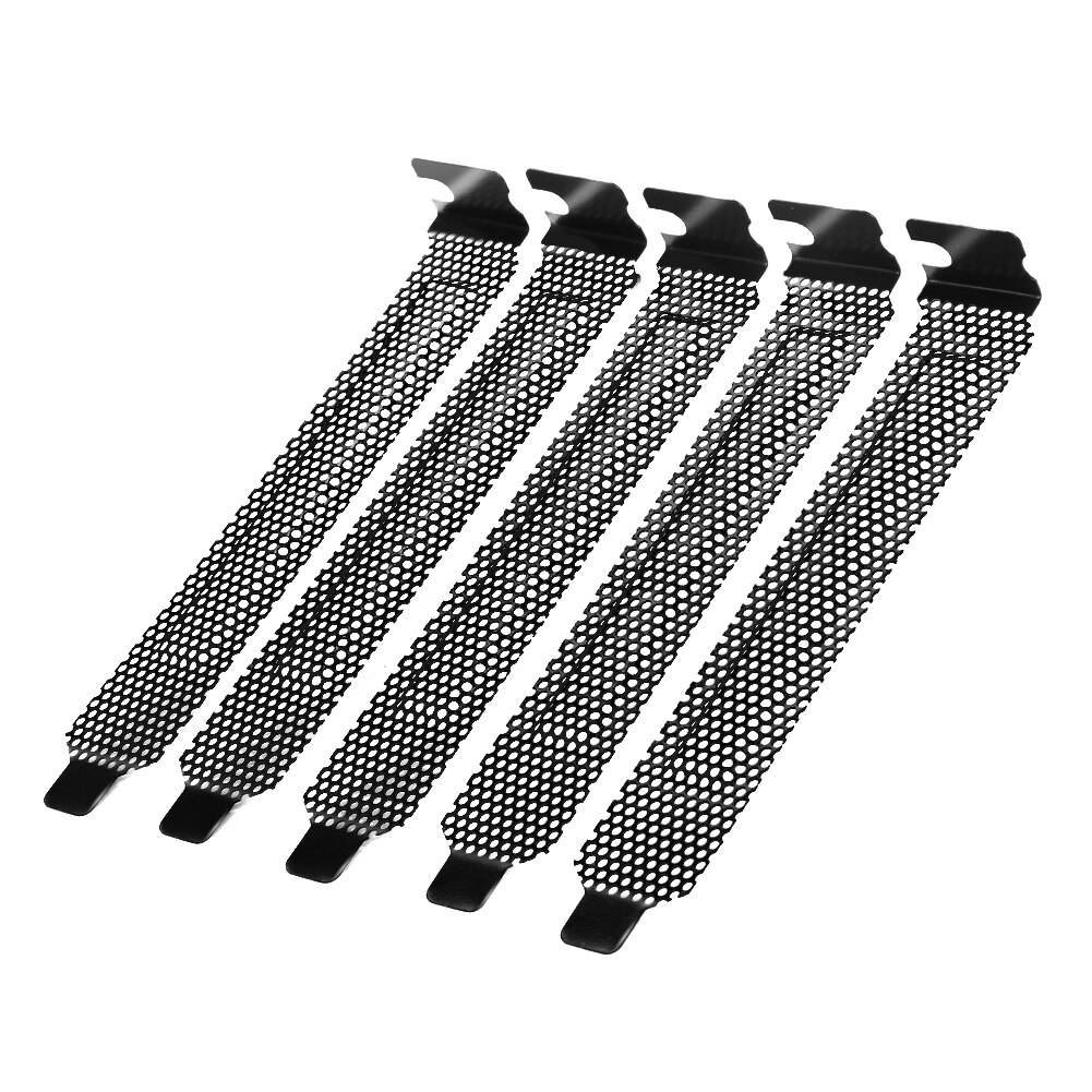 5pcs Black Hard Steel Dust Filter Blanking Plate PCI Slot Cover Filter Blanking Board Cooling Fan Dust Cover PC Computer Case
