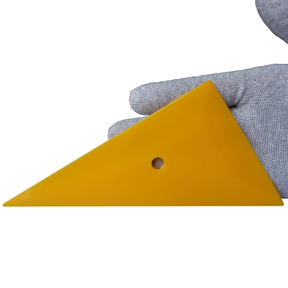 10PCS Yellow Triangle Vinyl Film Wrapping Go Corner Squeegee Scraper Auto Window Tint Tool Carbon Fiber Vinyl Car Wrap Tool A05S