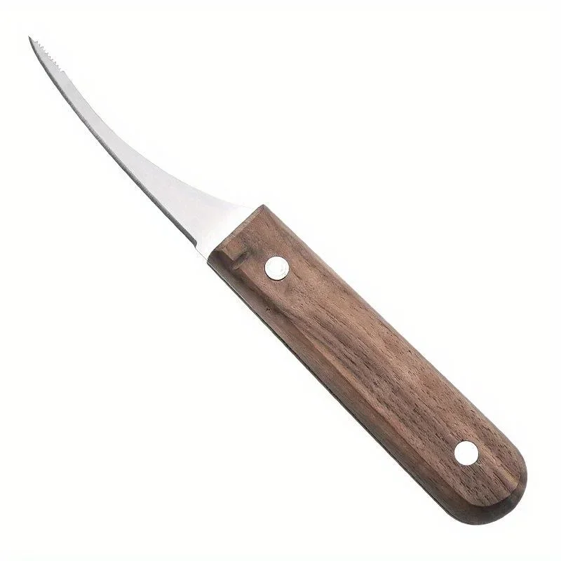 Keuken Garnalen Ontveiner Mes, Gekarteld Roestvrij Stalen Mes En Houten Handvat, Garnalen Ontveining Tool, Essentieel Gereedschap Voor Keuken