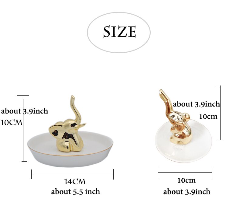 Elefant dekorativ fad ring sted opbevaringsbakke support til veninde smykker ornament arrangement til dressing skrivebord
