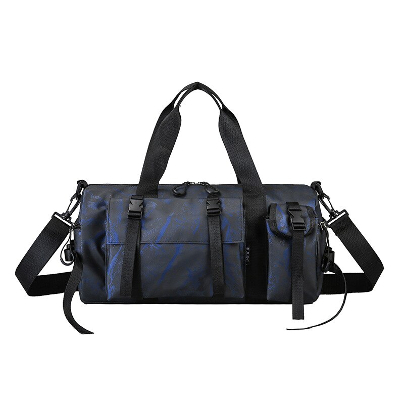 Bolso deportivo de Fitness para hombre, bolsos de entrenamiento de gimnasia para mujer, bolso de hombro tipo bandolera grande, impermeable, equipaje de viaje, bolso de mujer: black