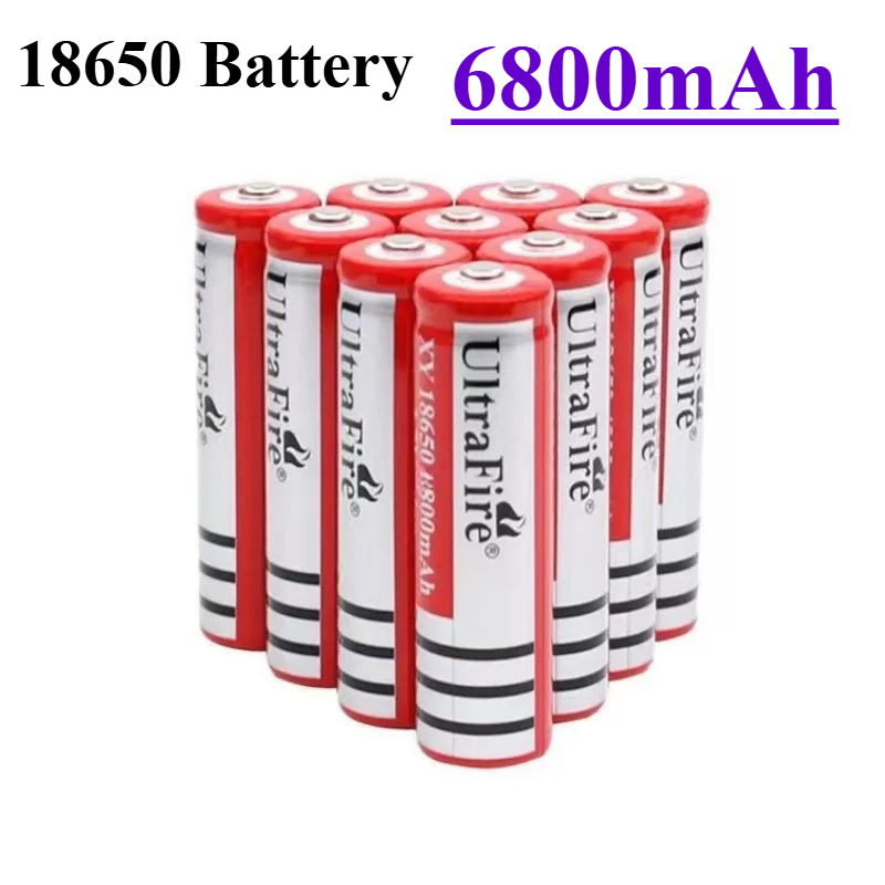 18650 3.7V 6800mAh Li-ion Rechargeable Battery for LED Flashlights - High Capacity & CE/RoHS Certified
