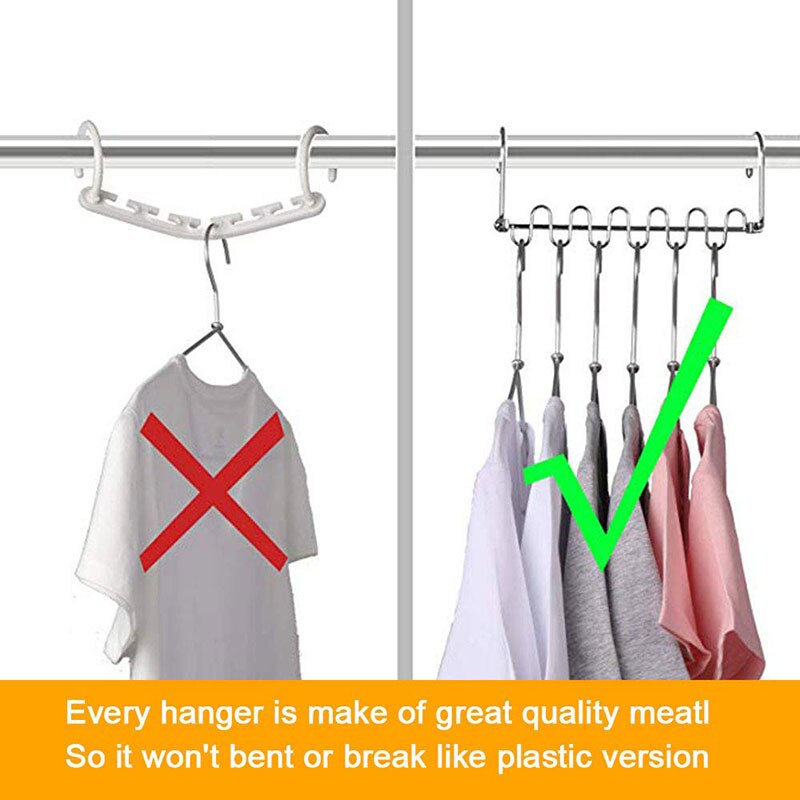 Metal Magic Hangers Space Saving Clothes Organizer Hangers Closet Smart Closet Wardrobe Space Saver