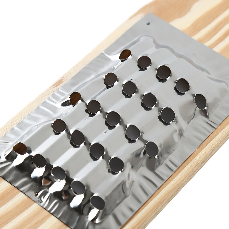 Multifunctionele hout + roestvrij staal kaasrasp fruit dunschiller rasp microplane kruidenrasp fruit groentesnijder: 4 x 5 gaten