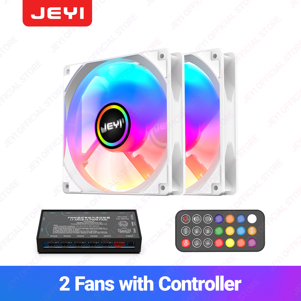 JEYI 120mm PC ARGB Cooling Fan AURA SYNC RGB Computer Fans Ultra Silent Heatsink Ventilador with 4PIN PWM and 5V 3PIN ARGB Port: pink