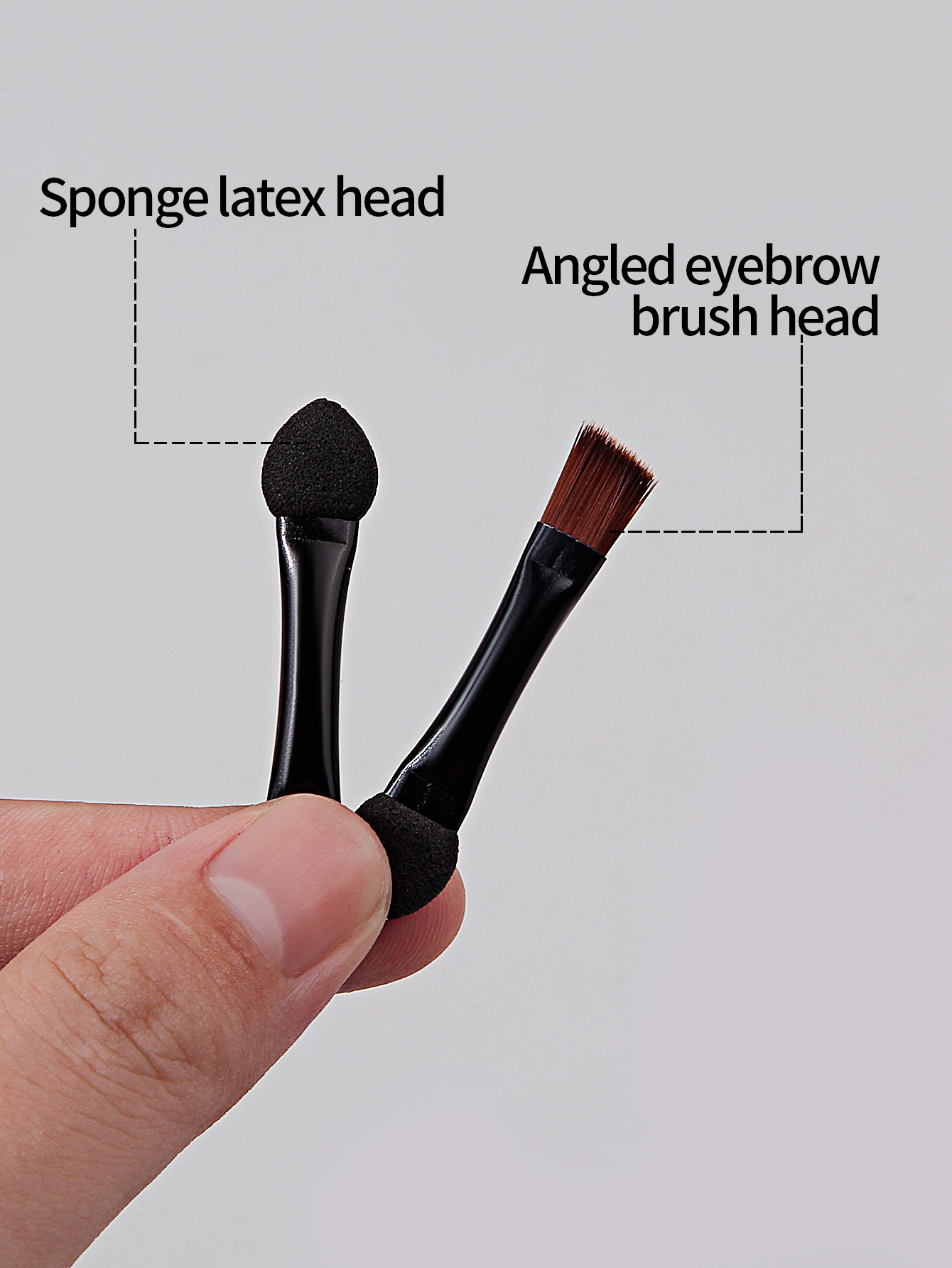 20Pcs Double Head Makeup Brush Aluminum Tube Bevel Eyebrow Brush Mini Dual Purpose Small Sponge Brush Eye Shadow Brush