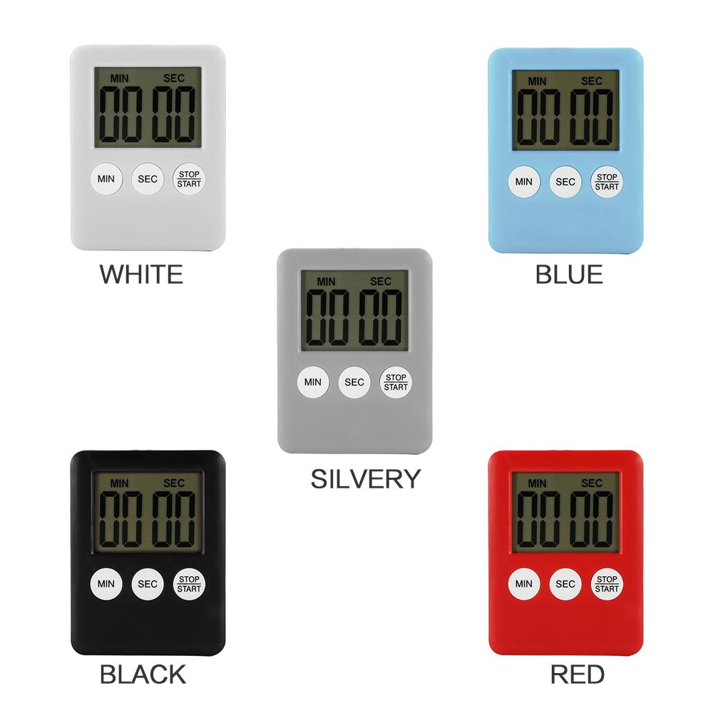 Eenvoudige Super Dunne LCD Digitale Scherm Kookwekker Mode Vierkante Koken Timer Tellen Countdown Alarm met Magneet