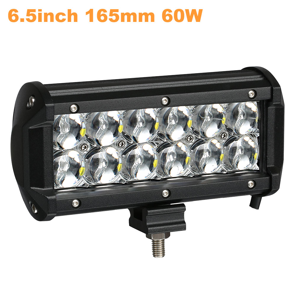 Weketory 4 6,5 4 9,3 12 17 pulgadas 30W 60W 90W 120W 180W 5D Barra de luz LED de obra para Tractor Boat OffRoad 4WD 4x4 camión SUV ATV 12V 24v: 1PC 60W Spot