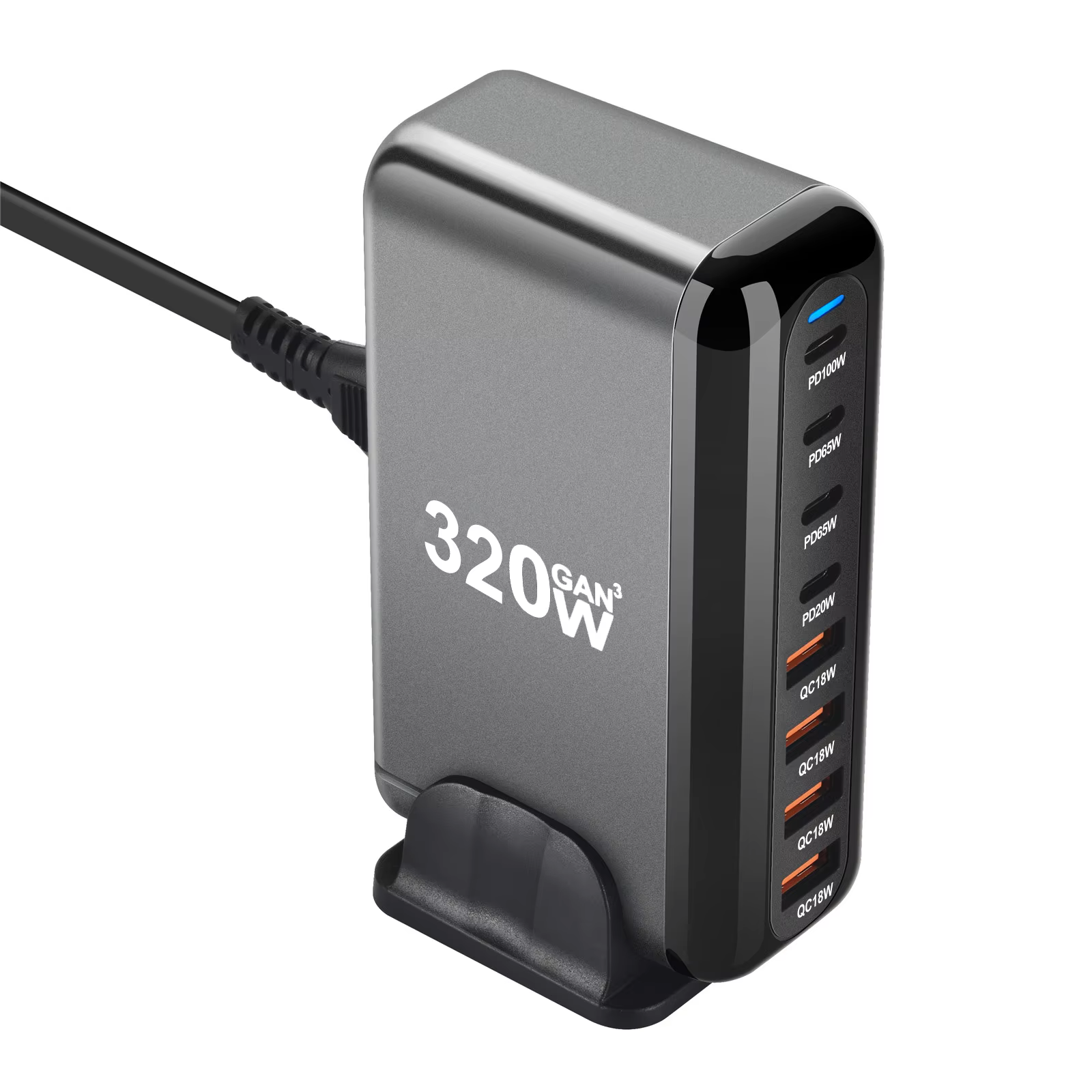 USB-C Snellader 320W Desktop GaN-lader 8-poorts USB Type-C PD-lader Snelladen 3.0 USB Type-C Snellader Mobiele USB-lader: Kr