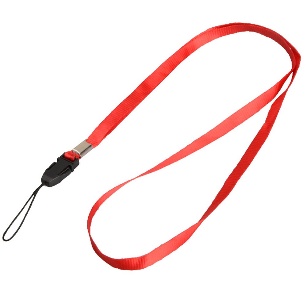 Lanyards Neck Telefoon Riem Voor ID Pass Card Badge Gym Key/Mobiele Telefoon USB Houder DIY Hang rope Lariat Lanyard: red