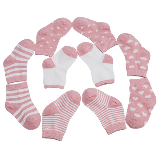 5 Paren/pak Kinderen Katoenen Sokken Jongen, Meisje, Baby, baby Warm Houden Streep Stippen Mode Sport &#39;S Sokken Herfst/Winter Kids: light pink