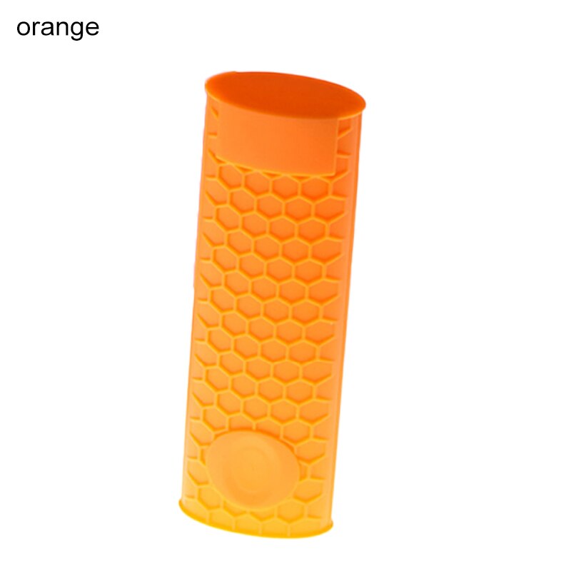 Piezas de utensilios de cocina, mango de sartén deslizante de silicona, accesorios de cocina duraderos, 1 unidad, soporte de mango, funda para asa de cazo: Naranja