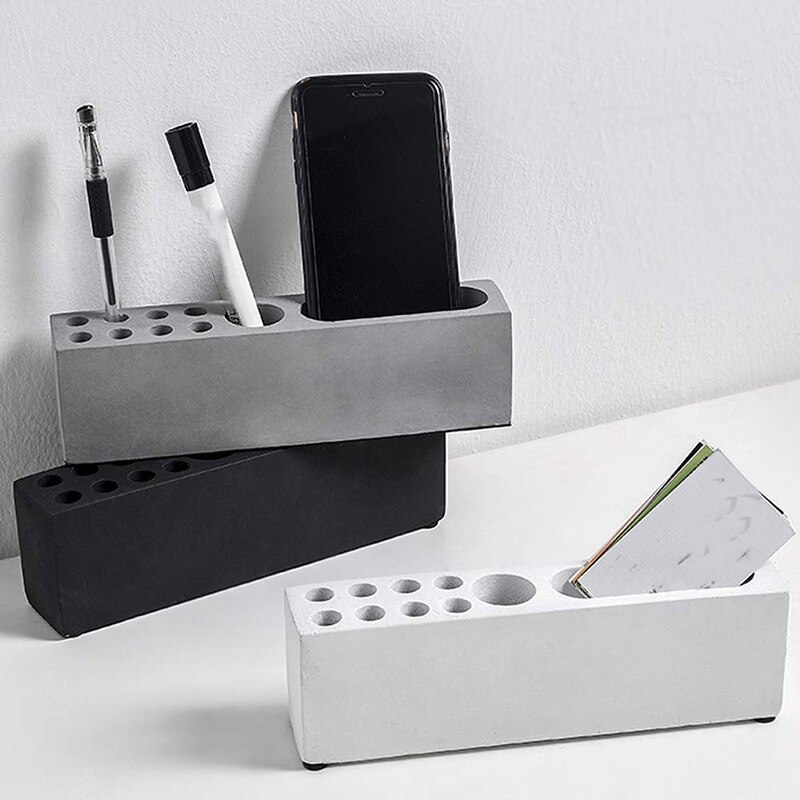 Pen Holder Resin Molds - DIY Pencil Holder Silicone Mold, Concrete Plaster Cement Pen Pencil Holder Molds Resin Crafts DIY