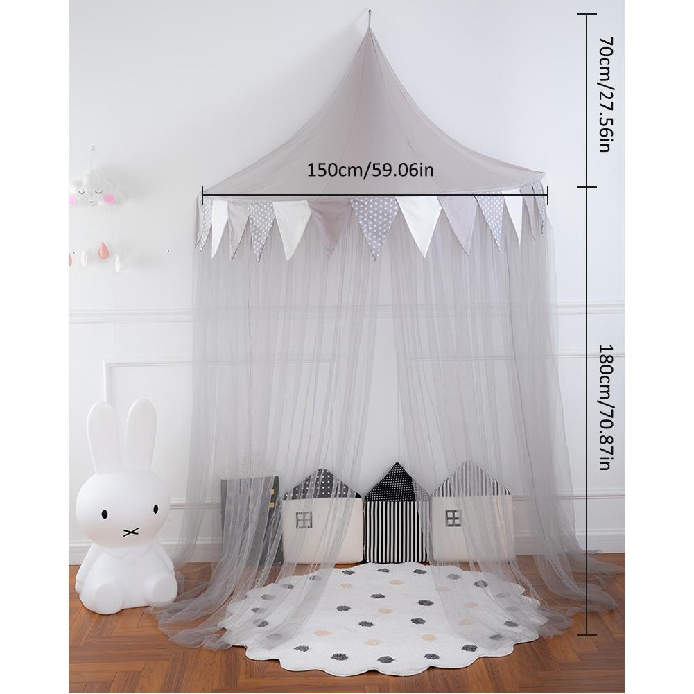 Roze Baby Kids Bed Luifel Klamboe Lezen Hoek Layout Half Moon Spel Huis Bed Kasteel Tent Room Decor Voor meisjes Jongens