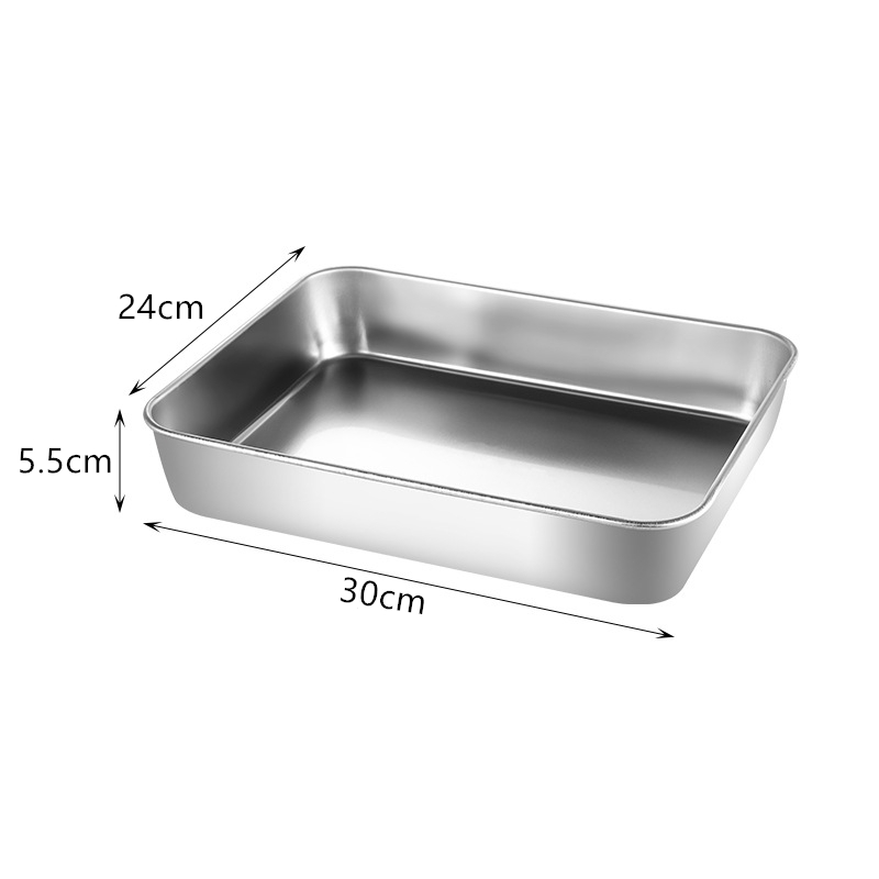 Rectangular Serving Storage Trays Stainless Steel Tiramisu Tray with Lid Deepen Cake Baking Pan Food Plate Kitchen Utensils: green
