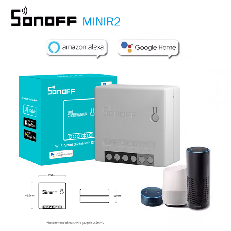 SONOFF MINIR2 Wifi DIY Mini Switch Two Way Wiring Smart Home Automation Modules Compatible With EWelink Alexa Google Home Smart