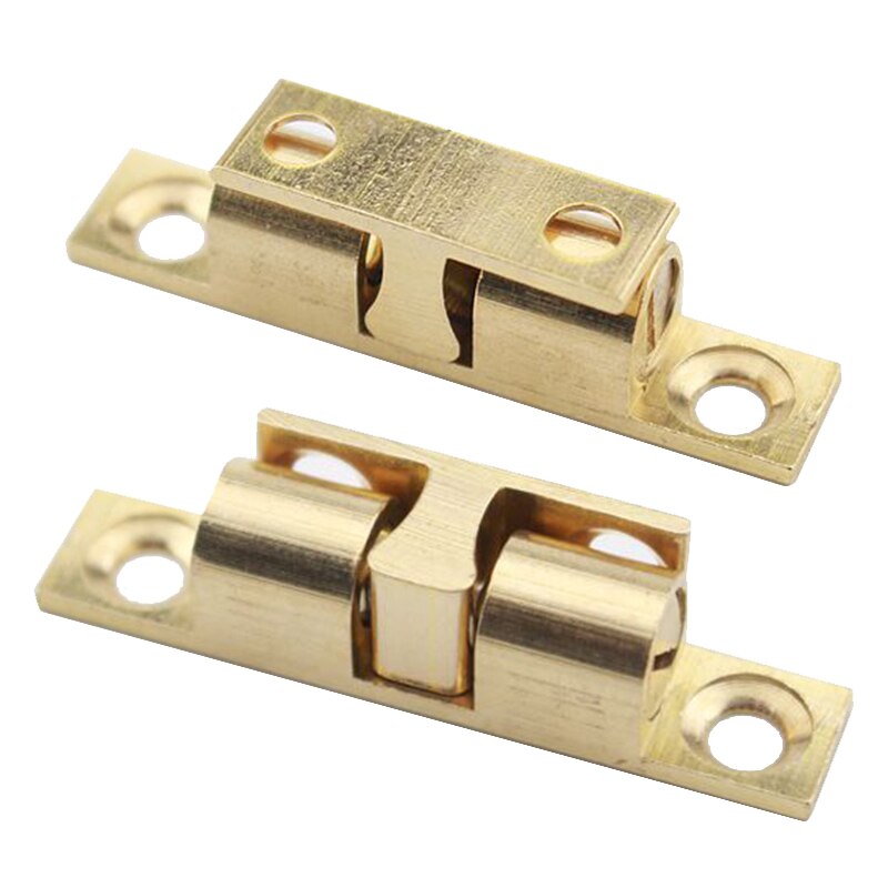 4Pcs 60mm Brass Double Ball Catch Cabinet Door Latch All Copper Touch Beads Lock Door Spring Clip Cabinet Door Catches