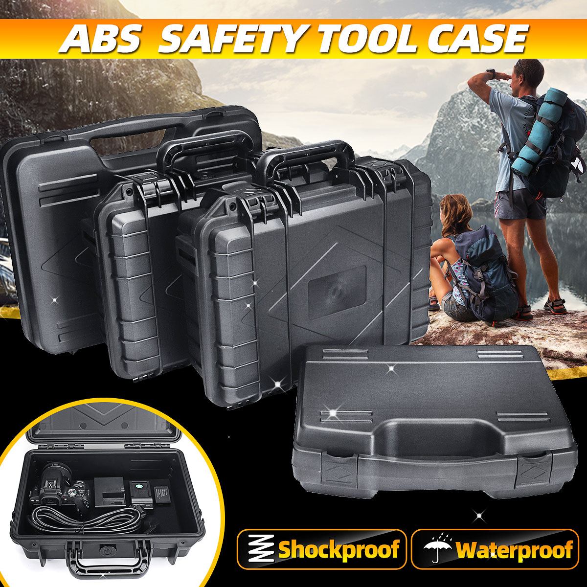 4 Sizes Waterproof Hard Carry Case Bag Tool Kits Storage Box Safety Protector Organizer Hardware Toolbox