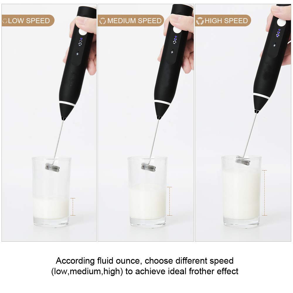 Electric Milk Frother Mini Mixer Foamer Coffee Whisk Stirrer Egg Beater Mixer Kitchen Cooking Tool Egg Stirring USB Rechargeable