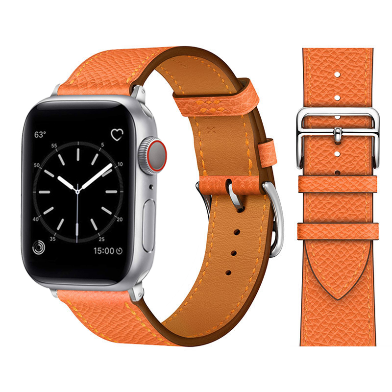 Læderrem til apple watch-rem 45mm 44mm 49mm 42mm 41mm 40mm single tour correa-armbånd iwatch-serie 9 7 8 6 5 4 se ultra: Sort / 20mm