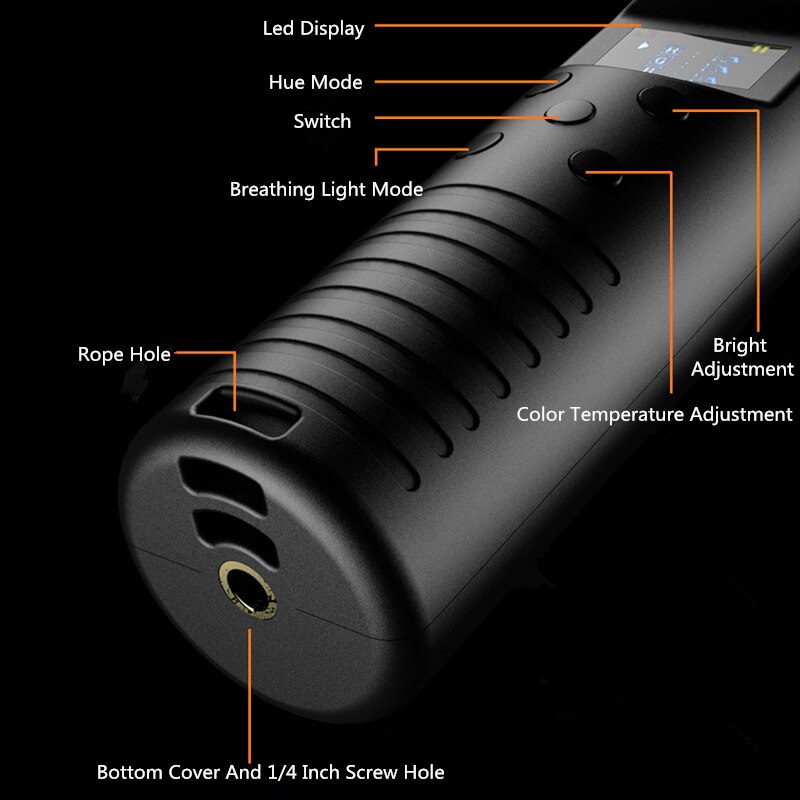 Handheld Rgb Fotografie Verlichting Stok Licht Toverstaf Usb Oplaadbare Met Statief Houders Stand Voor Party 3200-5600K Led vullen Lamp