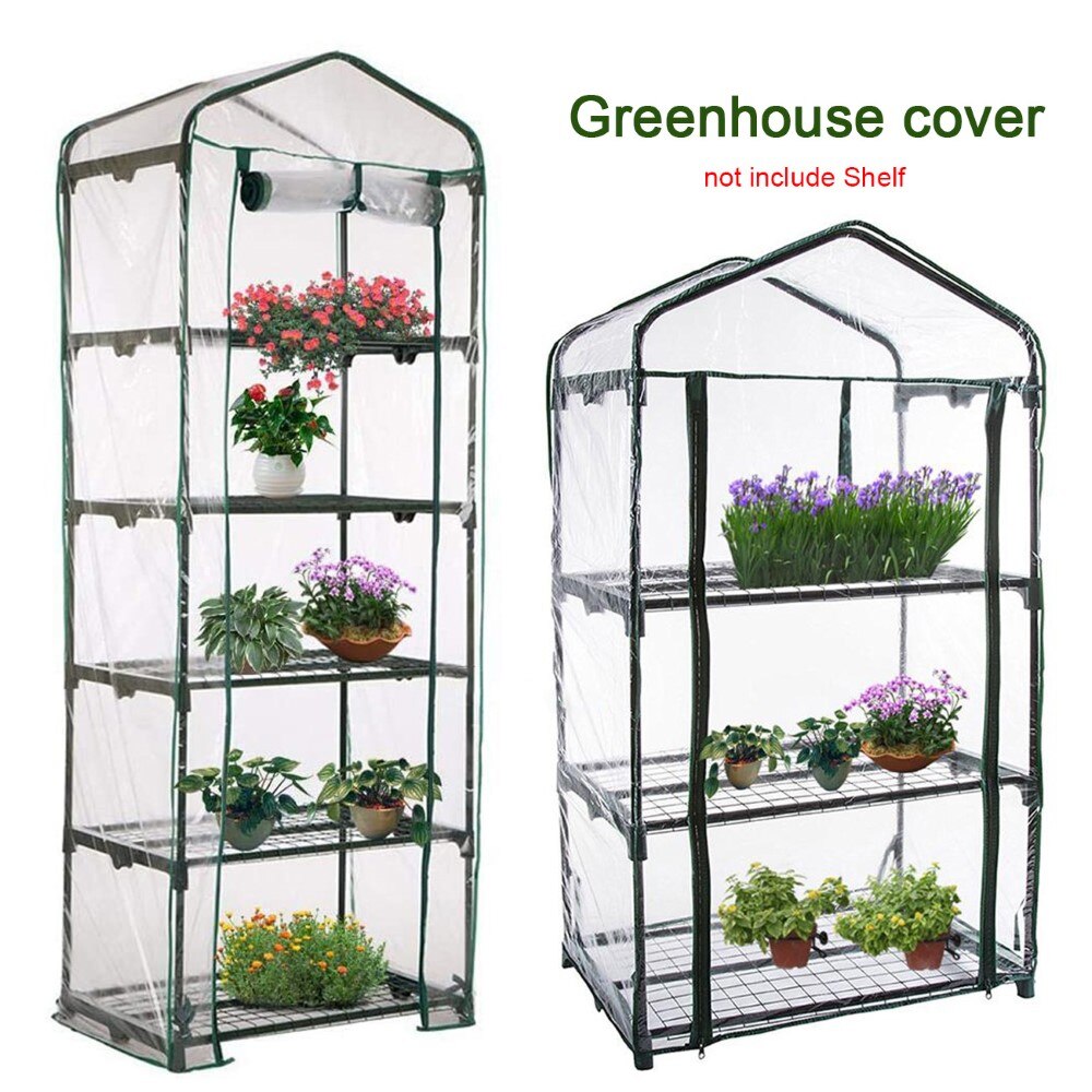 Mini invernadero plegable, tienda de cultivo transparente, 3/5 niveles, PVC, impermeable, cubierta de jardín, casa verde, ventanas, apertura para plantación
