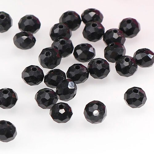 6mm diameter 1 streng ca. 96-100 stk gennemsigtig farve krystal rhinestones perler stof krave kjole syning beklædningsmaterialer: Sort