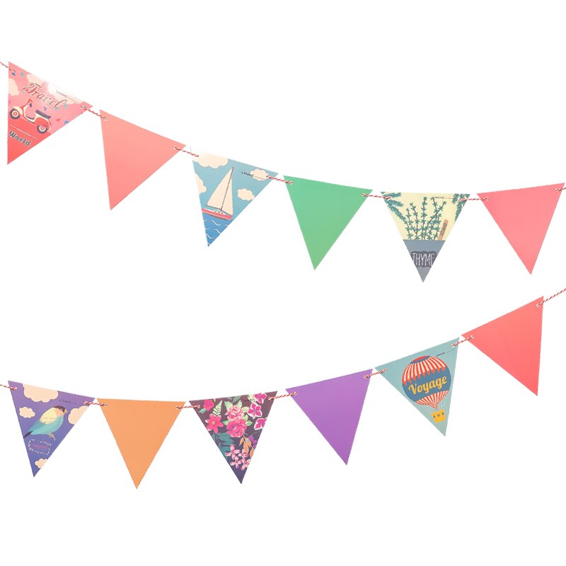 Paper Banner Flags Bunting Birthday Event Festival Party Celebration, Decorations S00451