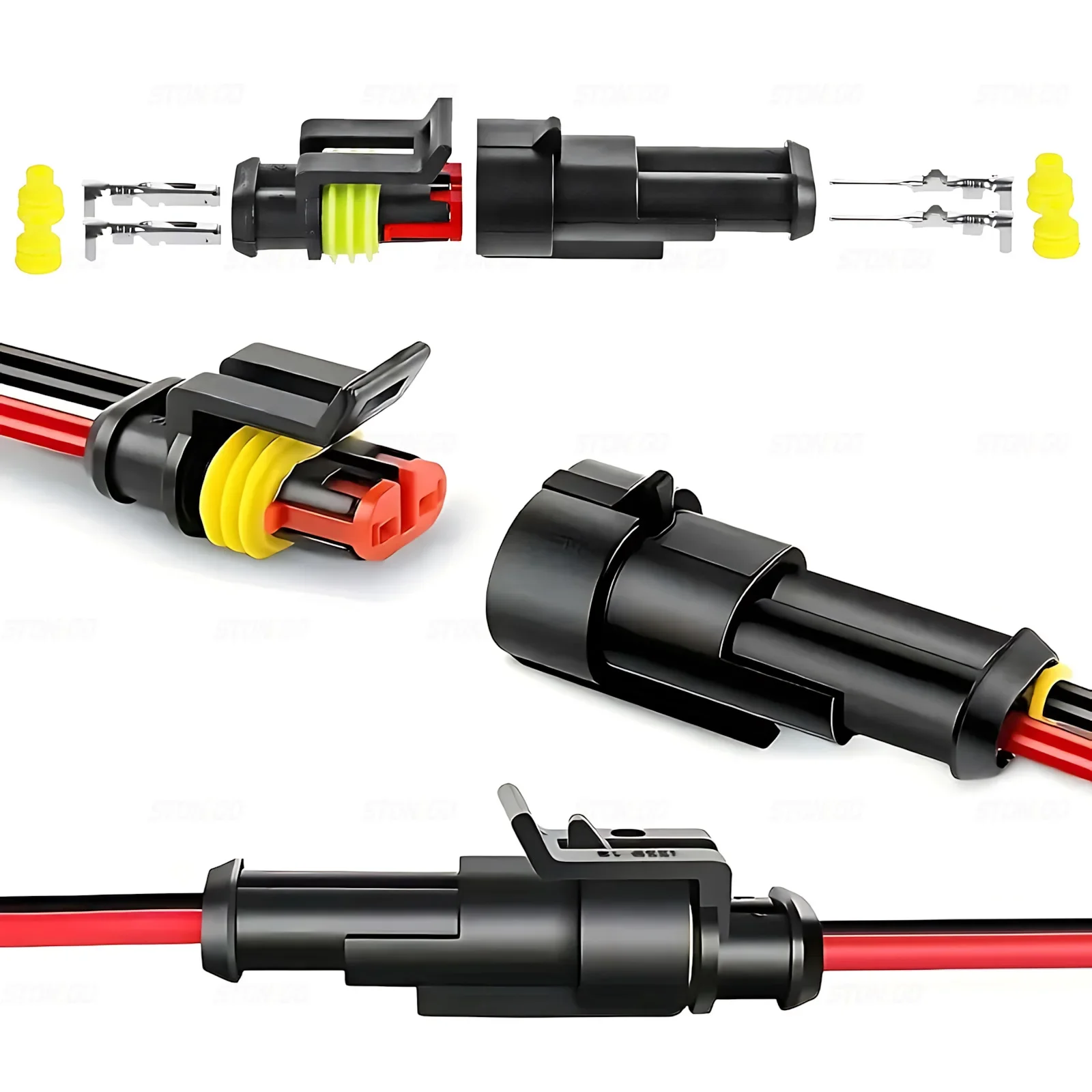 Wasserdichte 2-polige Kabelverbinder – Kfz-Steckverbinder-einstellen für Auto, LKW, Motorrad, Marine, Stiefel, Schnellverbindungsersatz